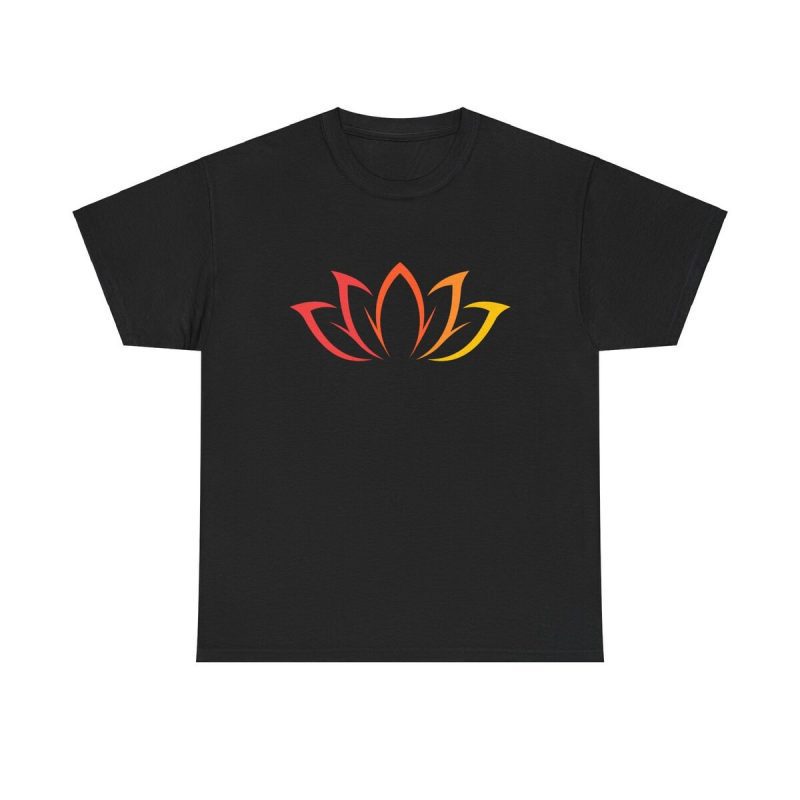 Fire Lotus Unisex T-Shirt - Yoga Meditation Zen Spiritual Balance Orange Vibes Cool Art