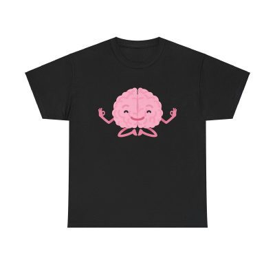 Meditating Brain Unisex T-Shirt - Mindfulness Yoga Zen Meditation Calm Relax Study Cute