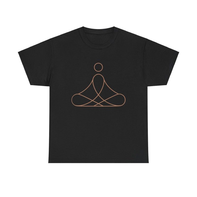 Meditation Pose Unisex T-Shirt - Yoga Mindfulness Zen Spiritual Balance Minimal Art