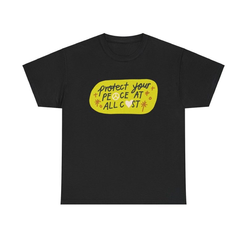 Protect Your Peace Unisex T-Shirt - Mindfulness Self-care Slogan Yoga Mental Wellness