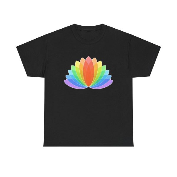 Rainbow Lotus Unisex T-Shirt - Yoga Meditate Zen Spirit Balance Chakra Colorful Vibrant