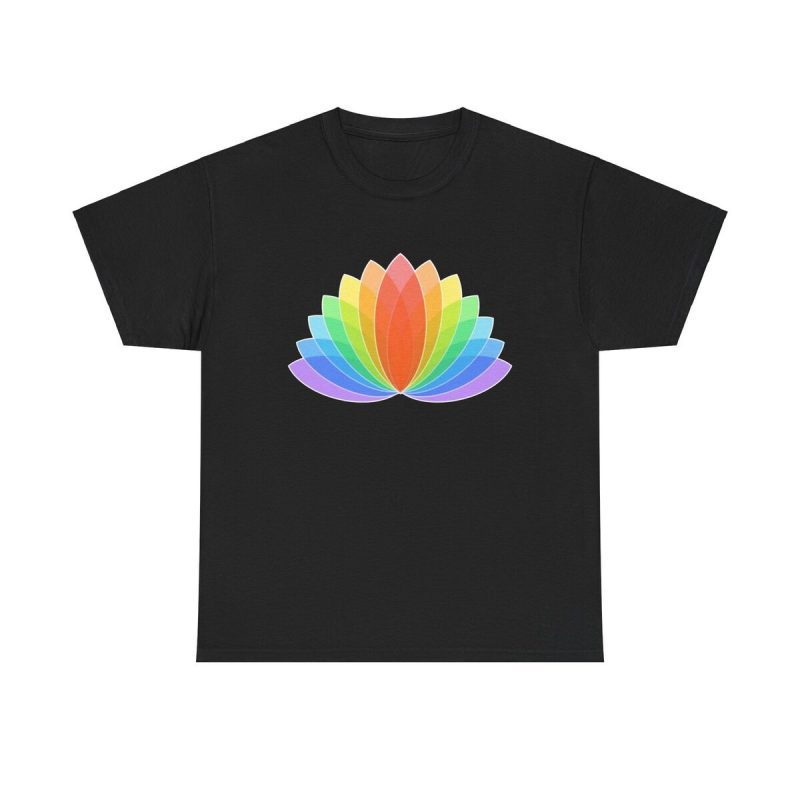 Rainbow Lotus Unisex T-Shirt - Yoga Meditate Zen Spirit Balance Chakra Colorful Vibrant