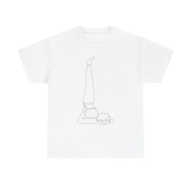 Shoulderstand Yoga Unisex T-Shirt - Inversion Balance Strength Pose Zen Flow Minimalist