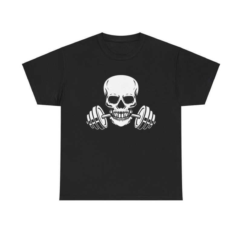 Skull &  Barbells Unisex T-Shirt - Gym Workout Fitness Bodybuilding Motivation Hardcore