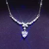 1 Carat 925 Sterling Silver Moissanite Necklace - Silver