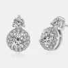 1 Carat Moissanite 925 Sterling Silver Earrings - Silver