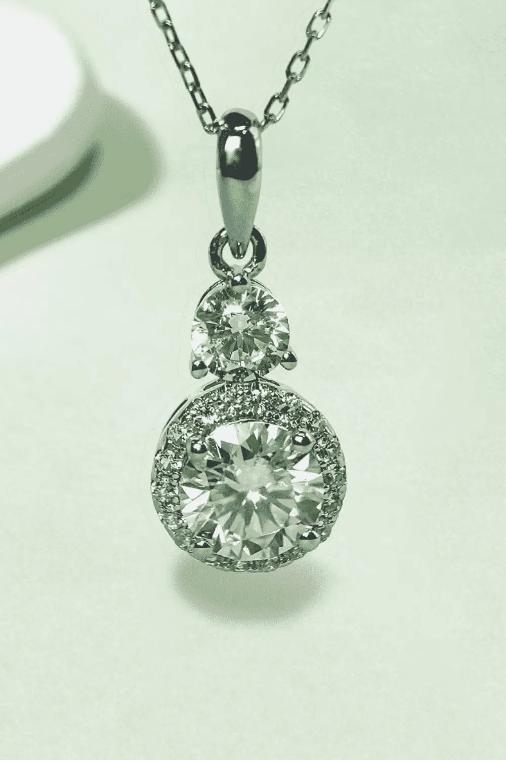 1-Carat-Moissanite-925-Sterling-Silver-Pendant-Necklace-Silver 1 Carat Moissanite 925 Sterling Silver Pendant Necklace - Silver