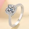 1 Carat Moissanite 925 Sterling Silver Ring - Silver