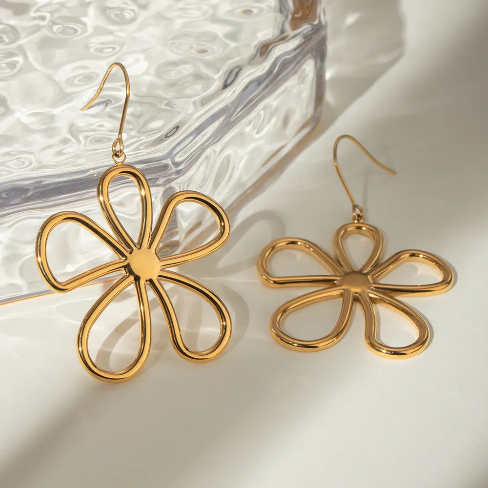 18K-Gold-Plated-Flower-Earrings-Gold-3