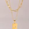 18K Gold-Plated Stainless Steel Double-Layered Necklace - Gold