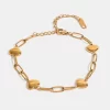 18K Gold-Plated Stainless Steel Heart Bracelet - Gold