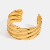 18K Gold-Plated Stainless Steel Open Ring - Gold