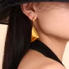 18K Gold-Plated Triangle Dangle Earrings - Gold