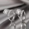2 Carat Moissanite 925 Sterling Silver Huggie Earrings - Silver