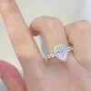 2 Carat Moissanite 925 Sterling Silver Ring - Silver