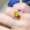 2 Carat Moissanite 925 Sterling Silver Ring - Yellow
