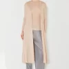 Pleated Long Sleeve Cardigan - Beige