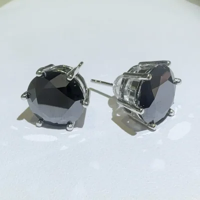 4 Carat  Moissanite 925 Sterling Silver Stud Earrings - Black