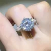5 Carat Moissanite 925 Sterling Silver Ring - Silver