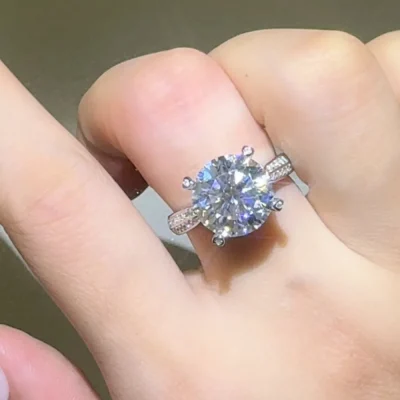 5 Carat Moissanite 925 Sterling Silver Ring - Silver