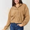 Long Sleeve Dropped Shoulder Jacket - Camel