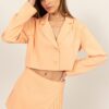 Cropped Button-Down Blazer - Apricot