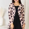 Printed Button Front Longline Cardigan - Leopard