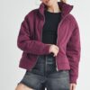 Zip Up Raglan Sleeve Quilted Jacket - Port