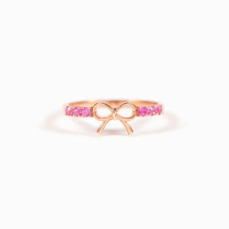 925 Sterling Silver Bow Ring - Rose Gold