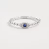 925 Sterling Silver Inlaid Zircon Ring - Silver