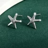 925 Sterling Silver Star Stud Earrings - Silver