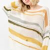 Abstract Striped Light Weight Loose Sweater - Multi