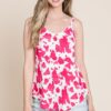 Animal Print Cami - Fuchsia