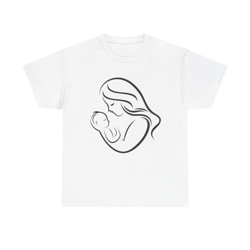 Baby Mother Unisex T-Shirt - Cute Art Love Mom Child Daughter Son Female Girl Boy New