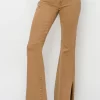 Bailey Full Size High Waist Side Slit Flare Jeans -  Brown