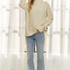 Braid Diamond Pattern Sweater - Beige