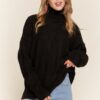Braid Diamond Pattern Sweater - Black