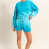 Dip Dye Long Sleeve Sweatshirt - Aqua Blue
