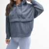 Drift Burnout Fleece Snap Hoodie - Deep Ocean