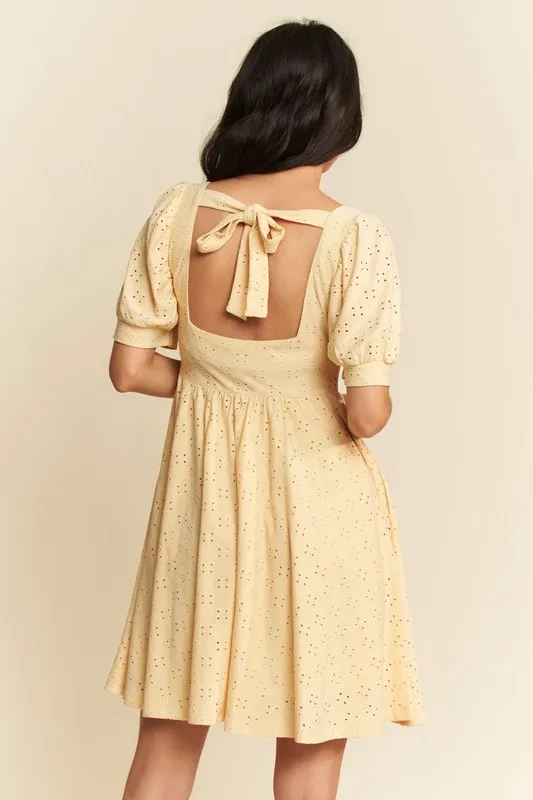 Eyelet-Baby-Doll-Romantic-Square-Neck-Dress-Baby-Yellow-4
