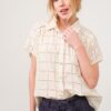 Eyelet Loose Button Down Shirt - Natural