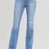 Full Size Distressed High-Rise Ankle Straight Jeans - Medium