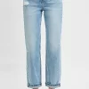 Full Size High Rise Ankle Boyfriend Distressed Jeans Plus Size - Light