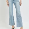 Full Size High Rise Ankle Flare Jeans - Light