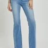 Full Size High Rise Button Fly Bootcut Jeans - Light