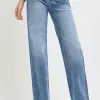 Full Size High Rise Straight Leg Jeans With Pockets - Medium