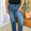 Full Size High Rise Tummy Control Wide Leg Jeans -  Medium