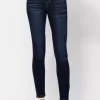 Full Size High Waist Handsand Skinny Jeans - Dark
