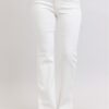 Full Size High Waist Side Slit Slim Bootcut Jeans Plus Size - White