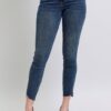 Full Size High Waist Tummy Control Step Hem Skinny Jeans Plus Size